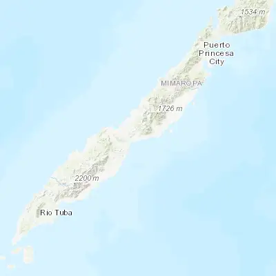 Map showing location of Aramayuan (9.170080, 118.187200)