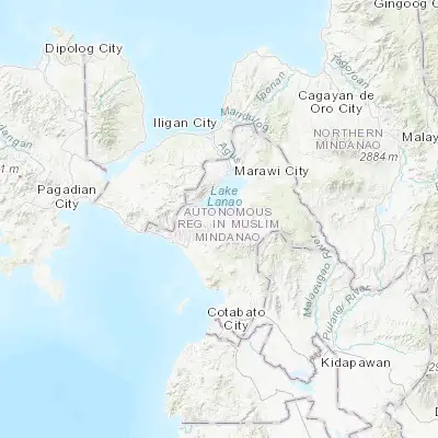 Map showing location of Bacayawan (7.766670, 124.233330)