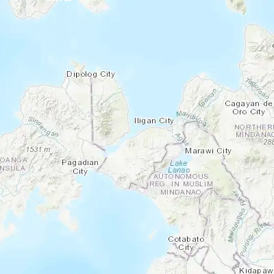 Map showing location of Bacolod (8.116670, 123.916670)