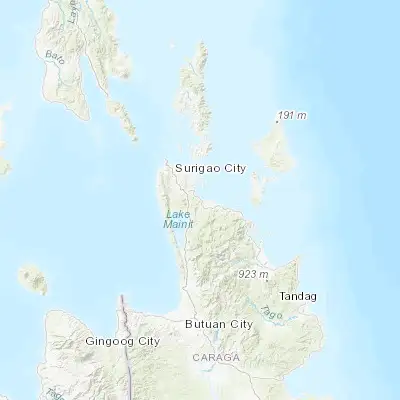 Map showing location of Bacuag (9.608060, 125.638890)