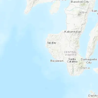 Map showing location of Bacuyangan (9.637000, 122.472100)
