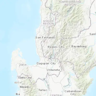 Map showing location of Baguio (16.416390, 120.593060)