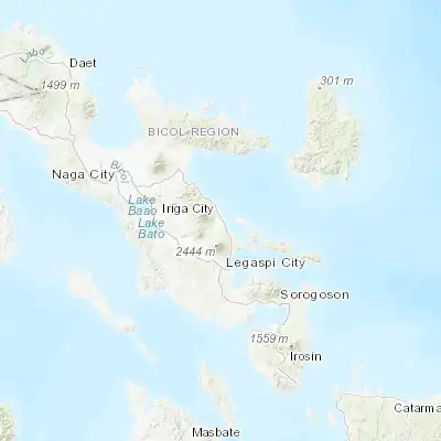 Map showing location of Banag (13.378890, 123.703330)