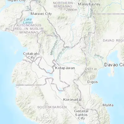 Map showing location of Banawa (7.153610, 124.866670)