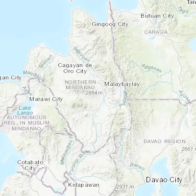 Map showing location of Bantuanon (8.015280, 125.070830)