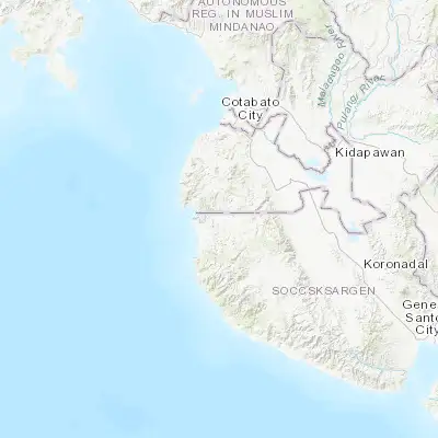 Map showing location of Basak (6.727360, 124.151170)
