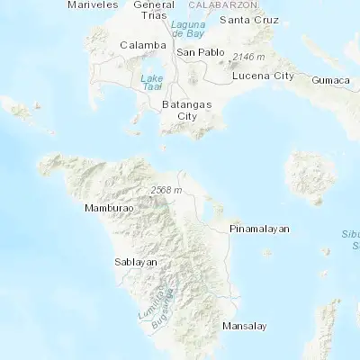 Map showing location of Bayanan (13.359200, 121.169900)