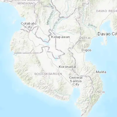 Map showing location of Bayasong (6.648890, 124.873060)