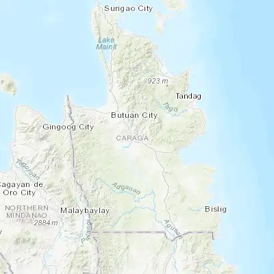 Map showing location of Bayugan (8.756110, 125.767500)