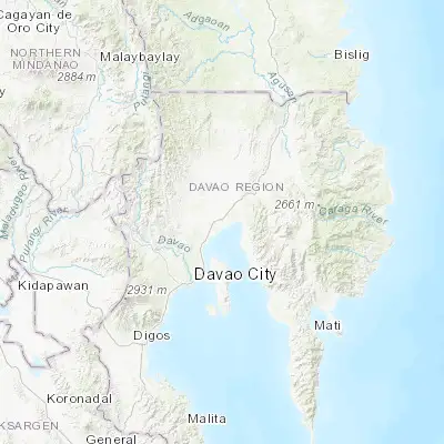 Map showing location of Bincoñgan (7.366670, 125.750000)