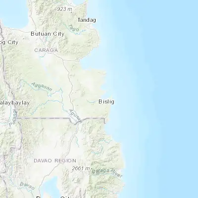 Map showing location of Bislig (8.215280, 126.316390)
