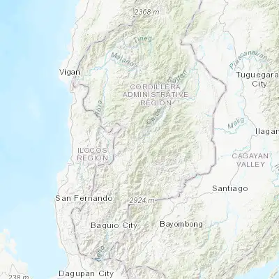 Map showing location of Bontoc (17.087310, 120.976850)