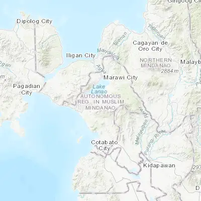 Map showing location of Bualan (7.750000, 124.266670)