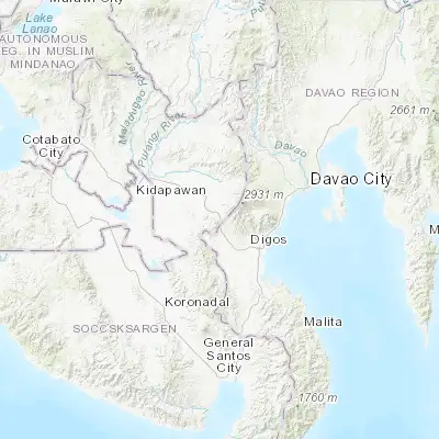 Map showing location of Bulatukan (6.902500, 125.160830)