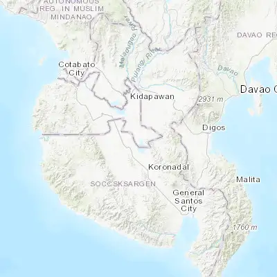 Map showing location of Buluan (6.720280, 124.801940)