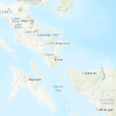 Map showing location of Bulusan (12.749360, 124.120870)