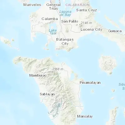 Map showing location of Calapan (13.411700, 121.180300)