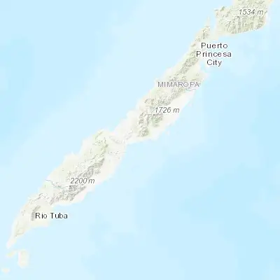 Map showing location of Calatugas (9.168980, 118.223500)