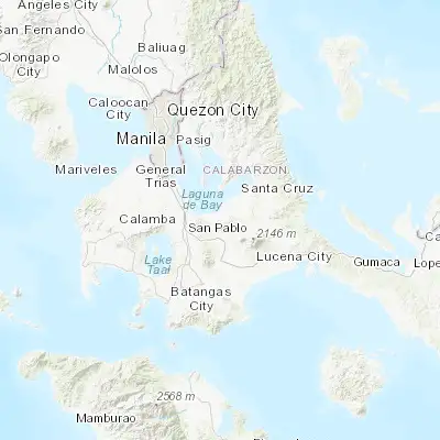 Map showing location of Calauan (14.149890, 121.315200)