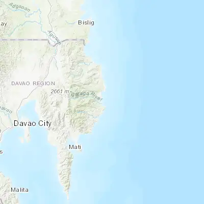 Map showing location of Caraga (7.329720, 126.567500)