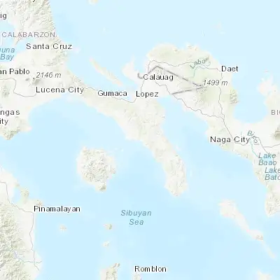 Map showing location of Catanauan (13.592600, 122.321500)