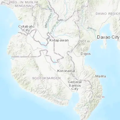Map showing location of Columbio (6.696390, 124.937220)
