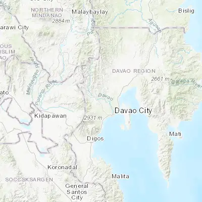 Map showing location of Dacudao (7.215280, 125.471390)