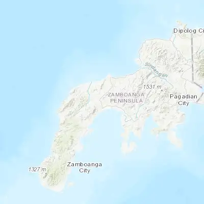 Map showing location of Dalangin (7.850560, 122.578330)