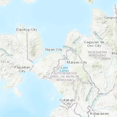 Map showing location of Dimayon (8.066670, 124.150000)