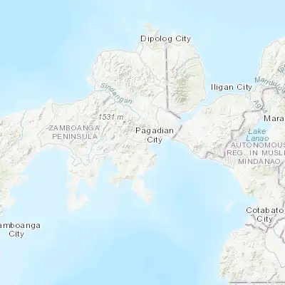 Map showing location of Dumalinao (7.819100, 123.369400)