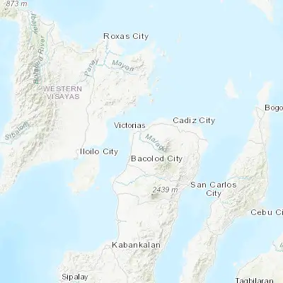 Map showing location of Eustaquio Lopez (10.819500, 123.041200)