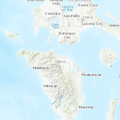 Map showing location of Evangelista (13.333500, 121.097200)