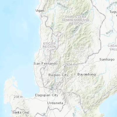 Map showing location of Gambang (16.750000, 120.783300)