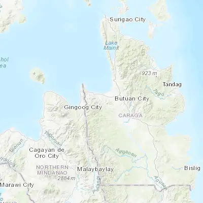 Map showing location of Guinabsan (8.897500, 125.416110)
