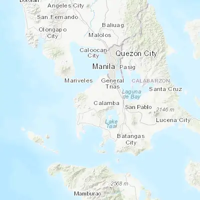 Map showing location of Indang (14.195280, 120.876940)