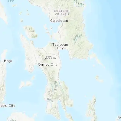 Map showing location of Kabuynan (11.080560, 125.024720)