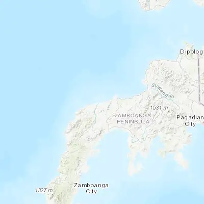 Map showing location of Kalawit (8.066670, 122.516670)