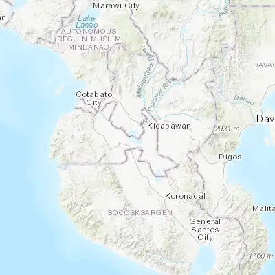 Map showing location of Kalbugan (6.959720, 124.659170)