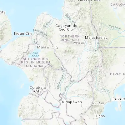 Map showing location of Kalilangan (7.745140, 124.747770)