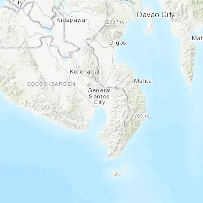 Map showing location of Katangawan (6.172220, 125.221390)