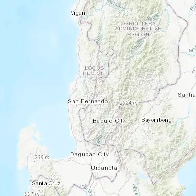 Map showing location of Kibungan (16.695000, 120.655300)