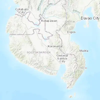 Map showing location of Kipalbig (6.410560, 124.926400)