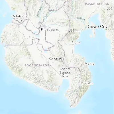 Map showing location of Lambayong (6.519440, 125.044440)
