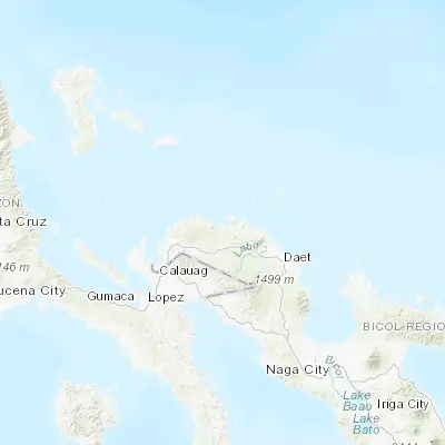 Map showing location of Larap (14.299000, 122.650400)