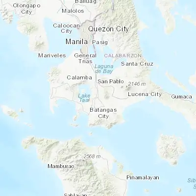 Map showing location of Lipa City (13.941100, 121.163100)