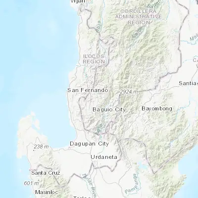 Map showing location of Loacan (16.550000, 120.666670)