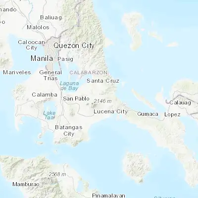Map showing location of Lucban (14.113560, 121.555740)
