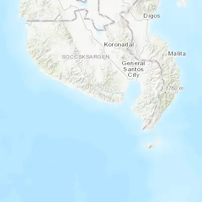 Map showing location of Lumazal (5.885280, 124.849440)