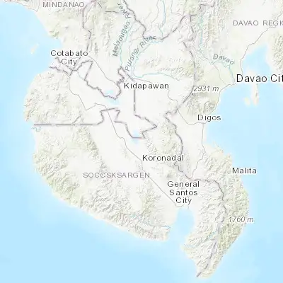 Map showing location of Lutayan (6.618900, 124.881560)