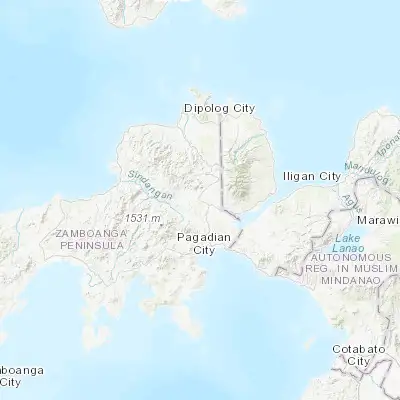 Map showing location of Mahayag (8.118300, 123.445500)